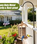 Large Capacity Metal Bird Feeder For Outdoor Hanging Built To Last Heavy Duty Wild Bird Feeder With Lantern Shaped Vintage Look