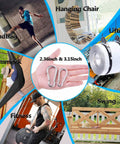 Two stainless steel spring snap hooks (2.36 in & 3.15 in) for rope, hammock, and outdoor use.
