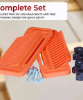 Rock Solid Table Saw Featherboard Replacement For 71553 Fence Keeps Timber Dead Nuts Secure Pack Of 2 Orange Polymer workpiece clamp mounts with hex bolts.