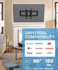 Super Slick Extendable Tilt TV Wall Mount For 42 To 90 Inch Sets Supporting Up To 150 Pounds Slides Out Five Inches Smoothly on wall.