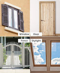 Stainless Steel Heavy Duty Gate Hook and Eye Latch for Door Window Cabinet shown near window, door, fence, and skylight.