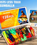 All In One Fishing Tackle Box With 128 Pieces Lures And Step By Step Handbook For Freshwater Bass Anglers Beginners Gift