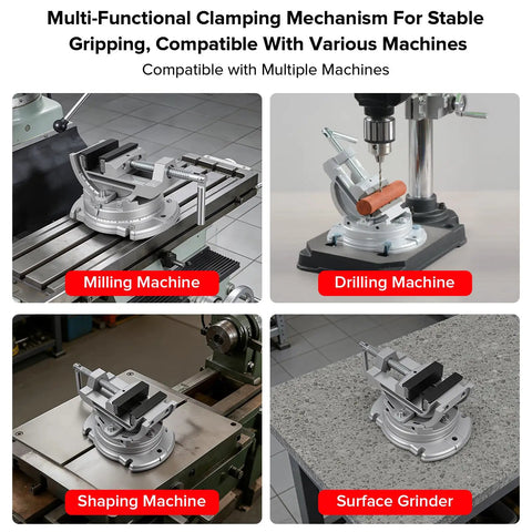 Heavy Duty Bench Vise With Multi Angle Clamp And 0 To 90 Degree Tilt 360 Degree Swivel Base Three Inch Jaw Cast Iron And Powder Metallurgy Jaws For Woodworking Drilling And Milling DIY Projects on milling and drilling machines