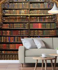 Self Adhesive Peel And Stick Wallpaper PVC Print Wall Mural Old Library Look Removable Wall Decal for Living Room Multicolor