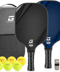 USAPA Approved Carbon Fiber Pickleball Paddles Set For Men And Women, Lightweight Pro Grade Rackets Pack with bag, balls, grips