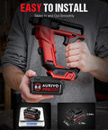 Heavy Duty 6.0Ah 20 Volt Lithium Ion Replacement Battery Designed For Skil Cordless Power Tools Drill Driver And Hammer Ultra Rock Solid Badass Job Site Workhorse in hand with drill.