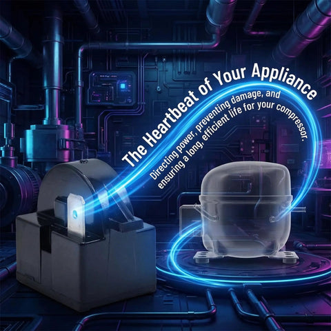 4.7 Ohm 1 Pin PTC Start Relay With Refrigerator Overload Protector For Most Mini Fridges And Coolers technology illustration