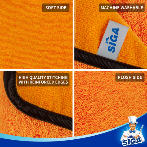 Ultra Plush Dual-Sided Microfiber Car Towels for Washing and Detailing, scratch-free and highly absorbent, gold close-up view