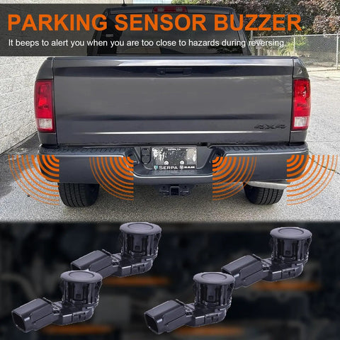 4 Piece Toyota Rear Parking Sensor Kit For RAV4 2014 2018 Tacoma 2015 2022 Tundra 2014 2021 Plug And Play OEM Replacement 89341 0C010 89341 0C020 Ultrasonic Obstacle Detection With Real Time Audible Alerts, four rear sensors