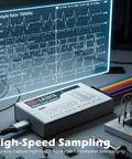 Usb Logic Analyzer With 16 Channels And 2 Pwm Channels 200MHz Sampling Rate Pc Software For Windows Mac Os And Linux Cross Platform Compatibility That Makes Debugging A Breeze, shows LA2016 device, wires, and signal graph.
