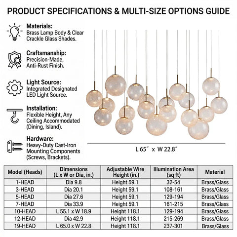 Top Shelf Modern Crackle Glass Sphere Pendant Cluster Integrated Led Brass Finish Adjustable Cord Lighting For Duplex Staircases Heavy Duty Mounting Is Big Time Game Changer specifications and multi-size options guide