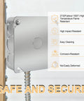 Four Inch Square Electrical Box With Cover, Rugged Galvanized Steel Junction Box, Deep Twenty One Cubic Inches, Ten Half Inch Knockouts And Six Three Quarter Inch Knockouts, Includes Cover, Ground Screw And Two Cover Screws on wall