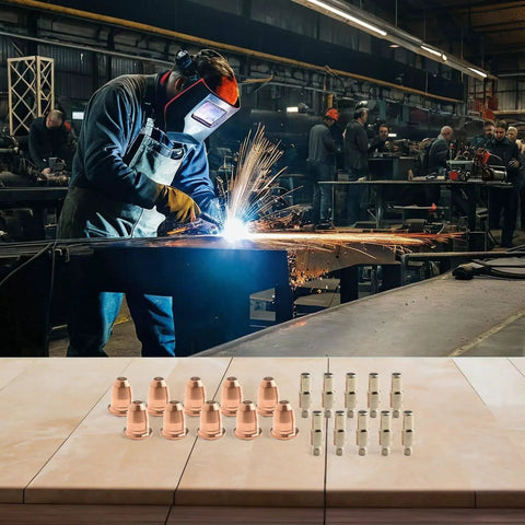 Pro Grade Plasma Cutter Electrode Tips And Nozzles Replacement Set For 275i 375i P400DV P300i 0.8mm Aperture 20 Pieces in workshop