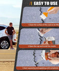 Two Pack Grey Self Leveling Concrete Crack Filler Sealant For Driveways Patios Sidewalks And Garage Floors DIY usage steps