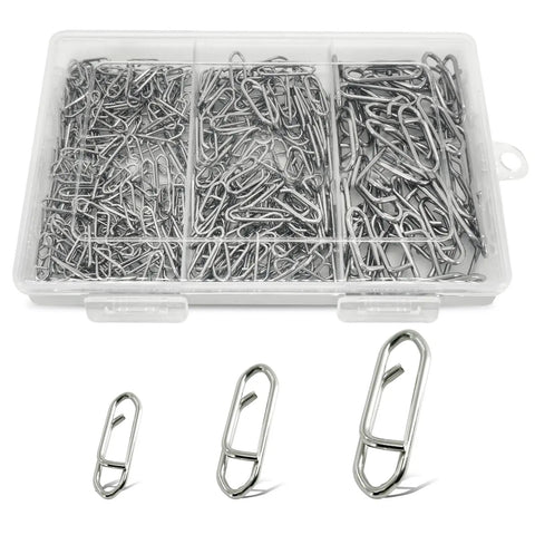 Two Hundred Piece Fishing Power Speed Clips Set With Upgraded Stainless Steel Quick Release Swivels Snap Clips For Lures
