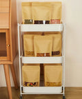 100 Pcs Kraft Stand Up Pouches With Window 3.5 By 5.5 Inch Zipper Food Storage Bags on shelf