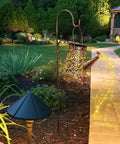 Waterproof Solar Watering Can Lights Outdoor Hanging Garden Decor for Yard with Copper Rose Pattern, 90 LED Fairy String on 37.4 Inch Hook