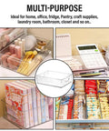 Clear Plastic Storage Bins And Pantry Organizers That Are A Total Game Changer For Kitchen Closets Fridge Freezer Bathroom Medicine Cabinets And Laundry Rooms To Kick Clutter To The Curb And Keep It Legit Tidy, multi-purpose bins organizing various items.