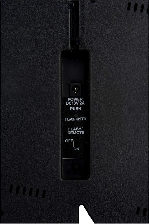 Back of Extra Large 32 By 16 Open Sign with control panel for flash and remote settings.