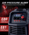 Close-up of 55 Amp Plasma Cutter With Blowback Non HF Pilot Arc for Safe, Solid Cuts, Dual Voltage 110 220V with Large LED Display