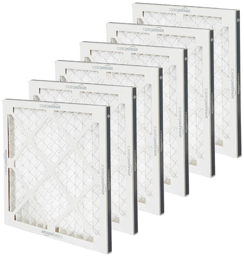 MERV 8 Air Filter For 14 By 14 By 1 Inch Furnaces And AC Units, Allergy Control, Electrostatic Filtration, 6 Pack, actual size shown