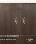 Vintage Brass Duckbill Cabinet Door Pull Handle Single Hole Design For Kitchen Cabinets And Wardrobes on dark wood
