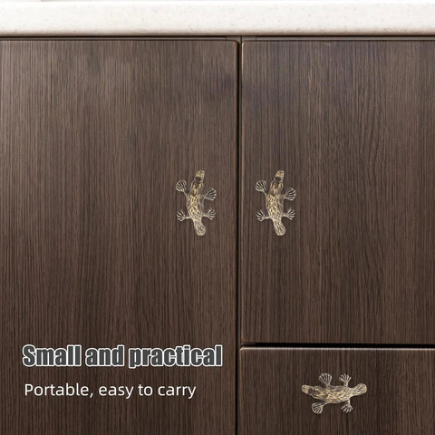 Vintage Brass Duckbill Cabinet Door Pull Handle Single Hole Design For Kitchen Cabinets And Wardrobes on dark wood