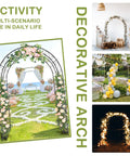 7Ft Heavy Duty Metal Garden Arch Arbor For Weddings And Outdoor Decor Rugged Black Arbor Archway With Ground Stakes Elegant Trellis Frame To Support Vines Roses And Climbing Plants On Lawn Or Patio