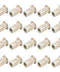 Badass Heavy Duty Zinc Coated Rivet Nut Kit Including One Hundred Assorted Sizes For Quick Automotive Repairs And Tough Metalworking Diy Hardware Projects, assorted zinc rivet nuts, close-up view.