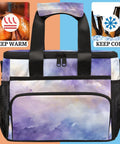 Insulated Picnic Backpack Lunch Bag For Women And Men, Big Capacity Portable Tote Keeps Food Fresh, Purple Gradient Style