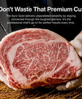 Wireless WiFi Meat Thermometer With Dual Probes measuring marbled meat on cutting board for reliable readings