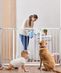 Adjustable 29.5 To 53.1 Inch Baby Gate For Stairs And Doorways 30 Inch Height Extra Wide Auto Close Safety Gate For Pets With Secure Alarm