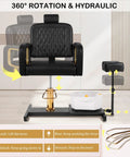 Pro Grade Hydraulic Pedicure Station For Nail Techs With Roomy Removable Foot Tub featuring 360° rotation and hydraulic adjustments.