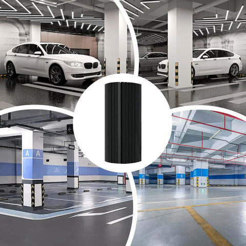 Heavy Duty Self Adhesive Garage Wall Corner Guard With Thick Eva Foam Pad To Shield Your Rig Door From Bad Hits And Bumper Scrapes Quick Peel Stick Edge Padding in a parking garage setting.