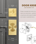 Gold Door Knob With Deadbolt Set In Satin Brass, Single Cylinder Hardware For Exterior Or Interior Doors diagram