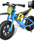 S1 Kids Electric Balance Bike With 200W Motor And 3 Kid Friendly Speed Modes Up To 10 MPH 12 Inch Pneumatic Tires Drum Brake UL2272 Certified For Ages 3 To 6 Blue, side view