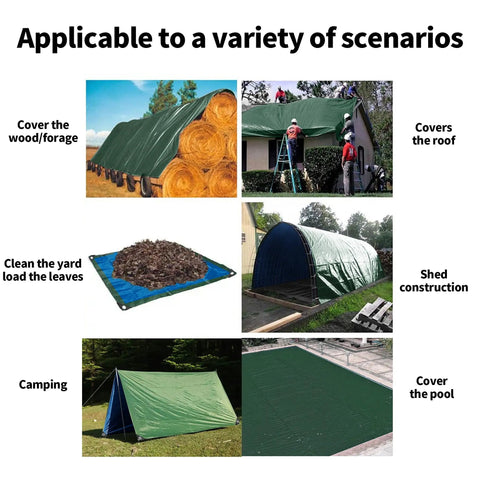 Green 10x10 Feet Waterproof Tarp Made From Lightweight 6mil Poly Multipurpose Protective Cover For Firewood Outdoor Furniture Camping Gear And More All Purpose Shelter Built For Rain Or Shine in various uses