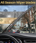 Slick And Rugged Neoprene Windshield Wiper Blades 22 Inch 2 Pack displayed for all weather conditions like rain, snow, dust, and fog.