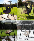 Waterproof Hammock Chair Stand Cover For 41L By 55W By 72H Swing Stands protecting a hammock in sun, rain, and snow.