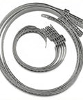 Universal Adjustable Stainless Steel CV Boot Clamp Kit 12 Piece Set showing 304 grade rust proof metal bands coiled for use.