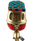Dope Vintage Brass Auto Rickshaw Miniature Showpiece For Living Room Decor with colorful top, 4.5 x 2.4 x 3 inches, handcrafted