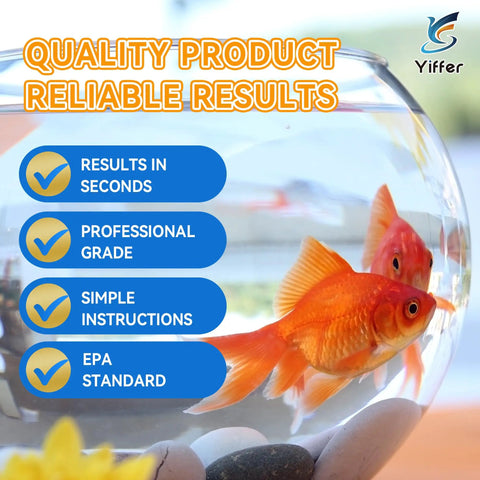 175 Count Aquarium Water Test Strips For Fish Tanks And Ponds Delivers Hella Sharp Ammonia Nitrite Testing With No Sweat Routine And Knockout Accurate Color Charts with goldfish in aquarium.