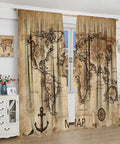 Dope World Map Curtain With Nautical Sailboat Vibe, Vintage Geography Decor, 42 Inch Wide By 45 Inch Long in living room
