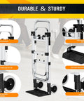 Heavy Duty 600 Lb Hand Truck Featuring Rock Solid Build And Ridiculously Easy Mode Flip For Stairs Or Flat Surfaces with adjustable pull rod and reinforced joints.