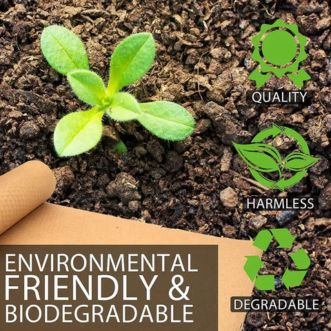 Eco Friendly Honeycomb Packing Paper Wrap 15 Inch By 131 Foot Roll With 20 Fragile Stickers Natural Kraft Brown Biodegradable visible on soil
