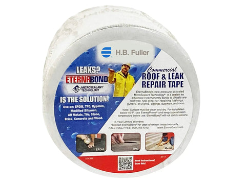 White 6 Inch By 50 Foot Woven Polyester Roof Seal Tape For Metal Buildings Trailers RVs Boats And Drains Heavy Duty