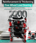 Heavy Duty 5 Wheel Furniture Dolly With Brakes, 2200 Lbs Load Capacity, showing reinforcement and wheel design