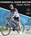 Heavy Duty Adult Electric Mountain Bike Built To Crush Local Trails, offering a peppy 750W peak motor, 27.5-inch tires.