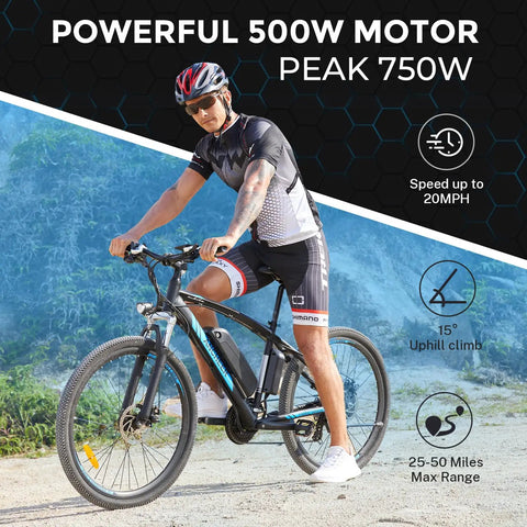 Heavy Duty Adult Electric Mountain Bike Built To Crush Local Trails, offering a peppy 750W peak motor, 27.5-inch tires.