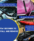 Heavy Duty Tie Down Straps With Quick Loop Anchors securing car hood for canoe transport steps